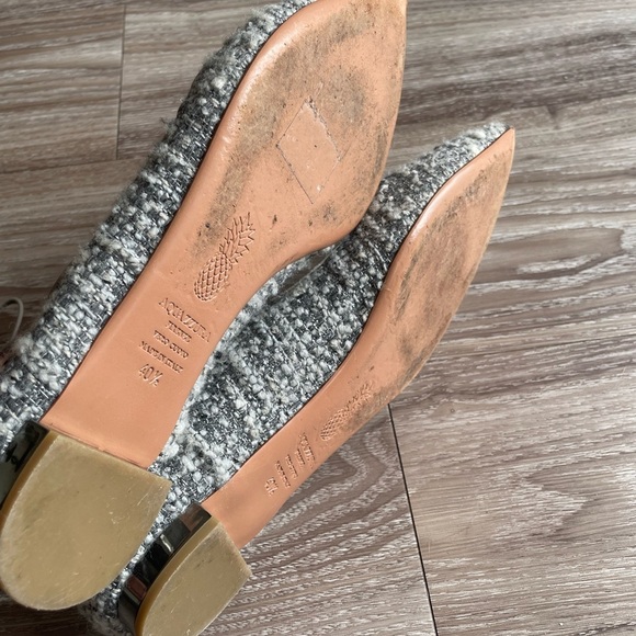 Aquazzura Italian Christy Tweed Lace-up Ballet Flats - Picture 6 of 6